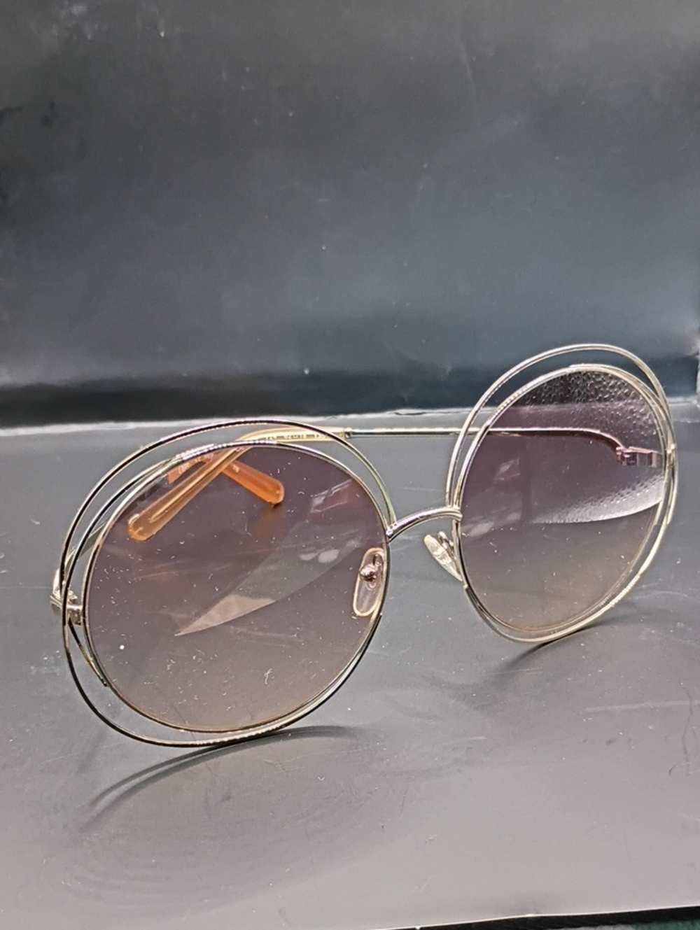 Chloe Round Purple Tinted Sunglasses